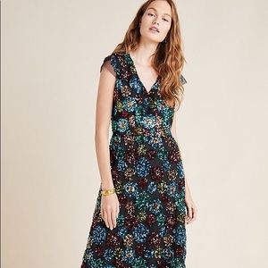 Anthro Sequin Cocktail Midi Dress